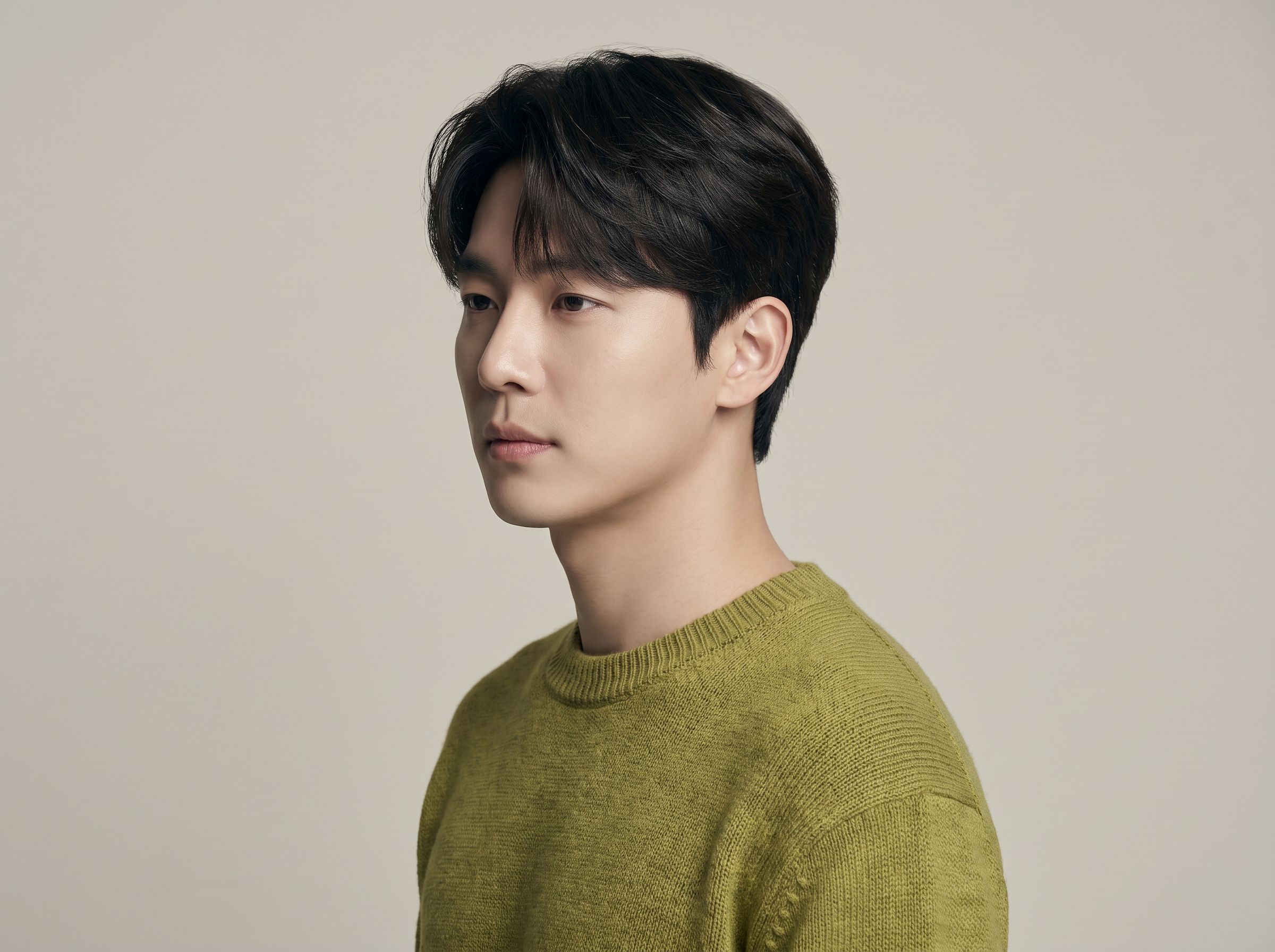 남성적인 직선 콧대 개념 이미지 (AI 생성 예시 이미지)